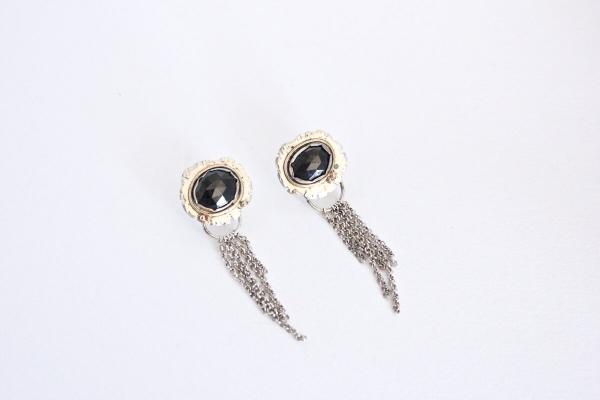 Black Onyx Mixed Metal Earrings picture