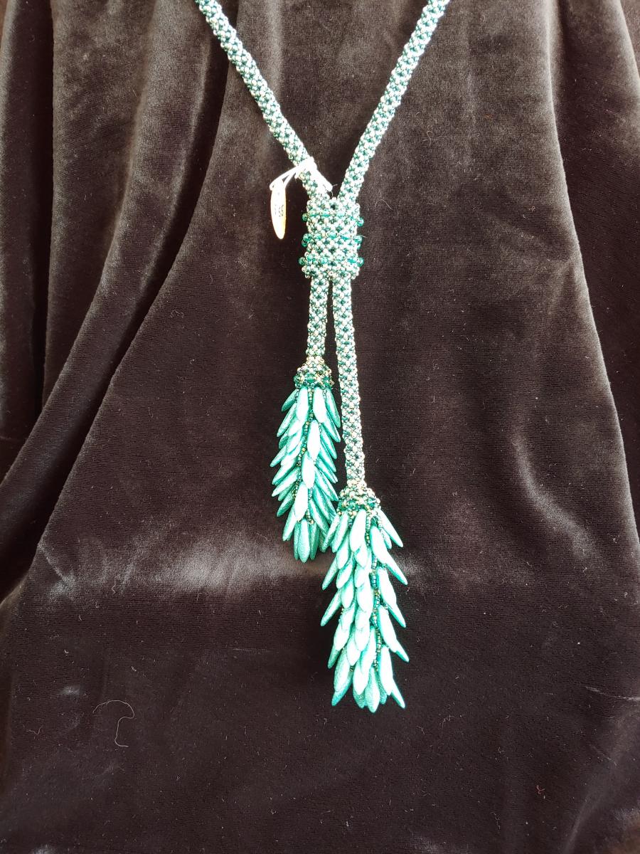 Beaded rope and dichroic beads picture