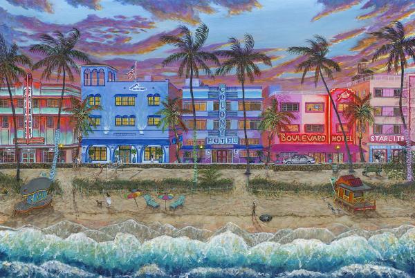 SOUTH BEACH CANVAS WRAP 24X36"