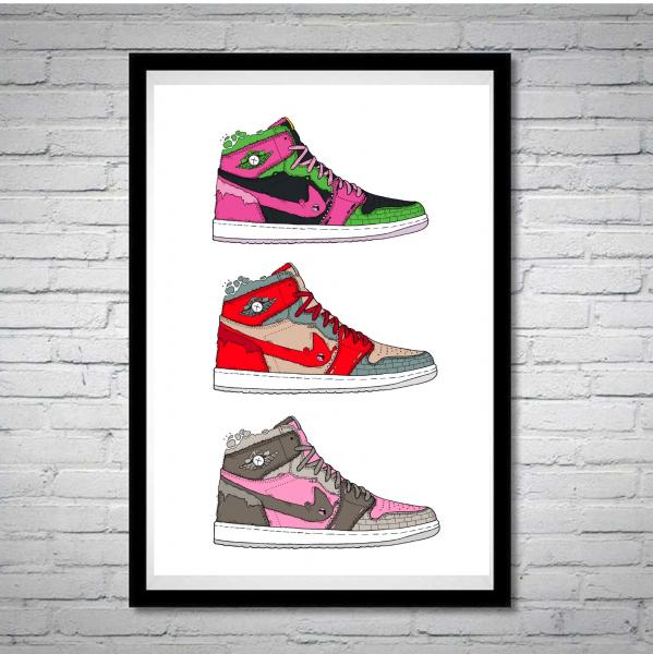 Air Scotts (Triple) - 2D Air Jordan 1 Mixed Media picture