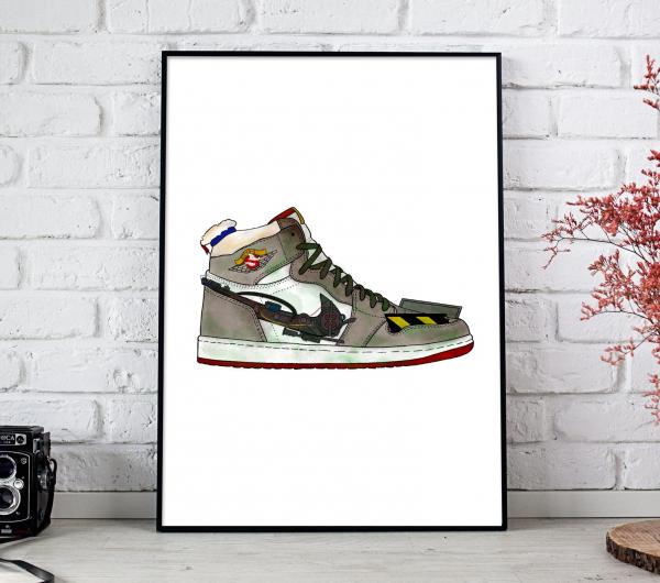 Slimer - 2D Air Jordan 1 Mixed Media