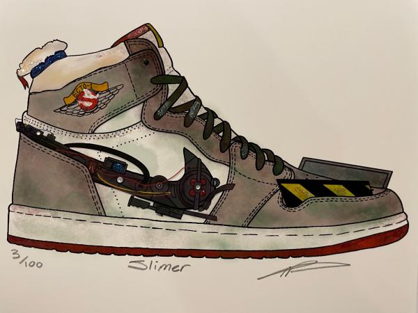 Slimer - 2D Air Jordan 1 Mixed Media picture