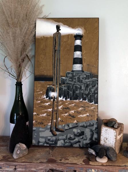 THE LIGHTHOUSE KEEPER II WOOD PANEL PRINT picture