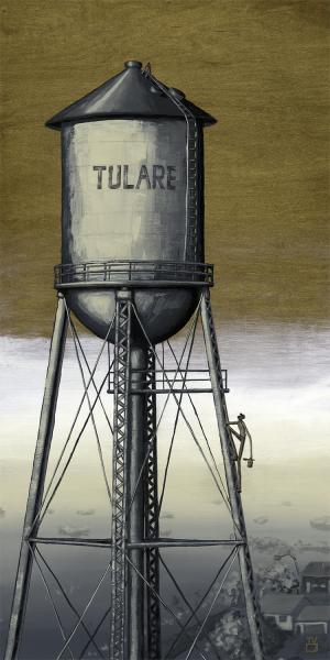 THE WATER TOWER PAINTER WOOD PANEL PRINT picture