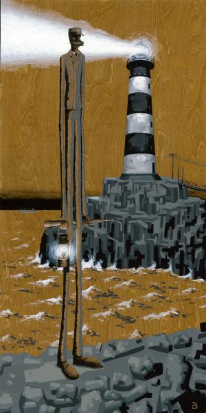 THE LIGHTHOUSE KEEPER II WOOD PANEL PRINT picture