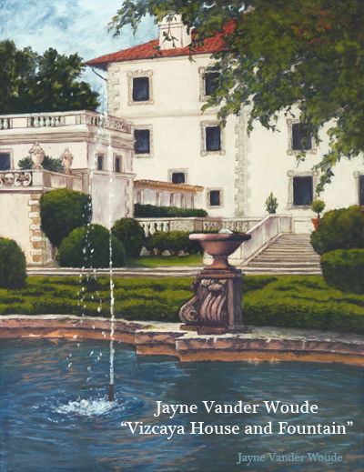 "Vizcaya House & Fountain" giclee picture