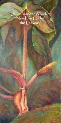 "New Life Under The Leaves" Original 18x36" Oil Painting on Gallery-Wrapped Canvas.  Framed. picture