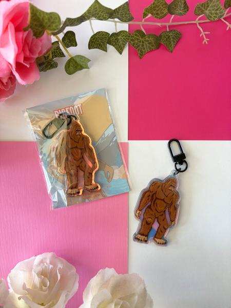 Bigfoot 3in Rainbow Acrylic Keychain