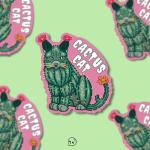 Cactus Cat Matte Sticker