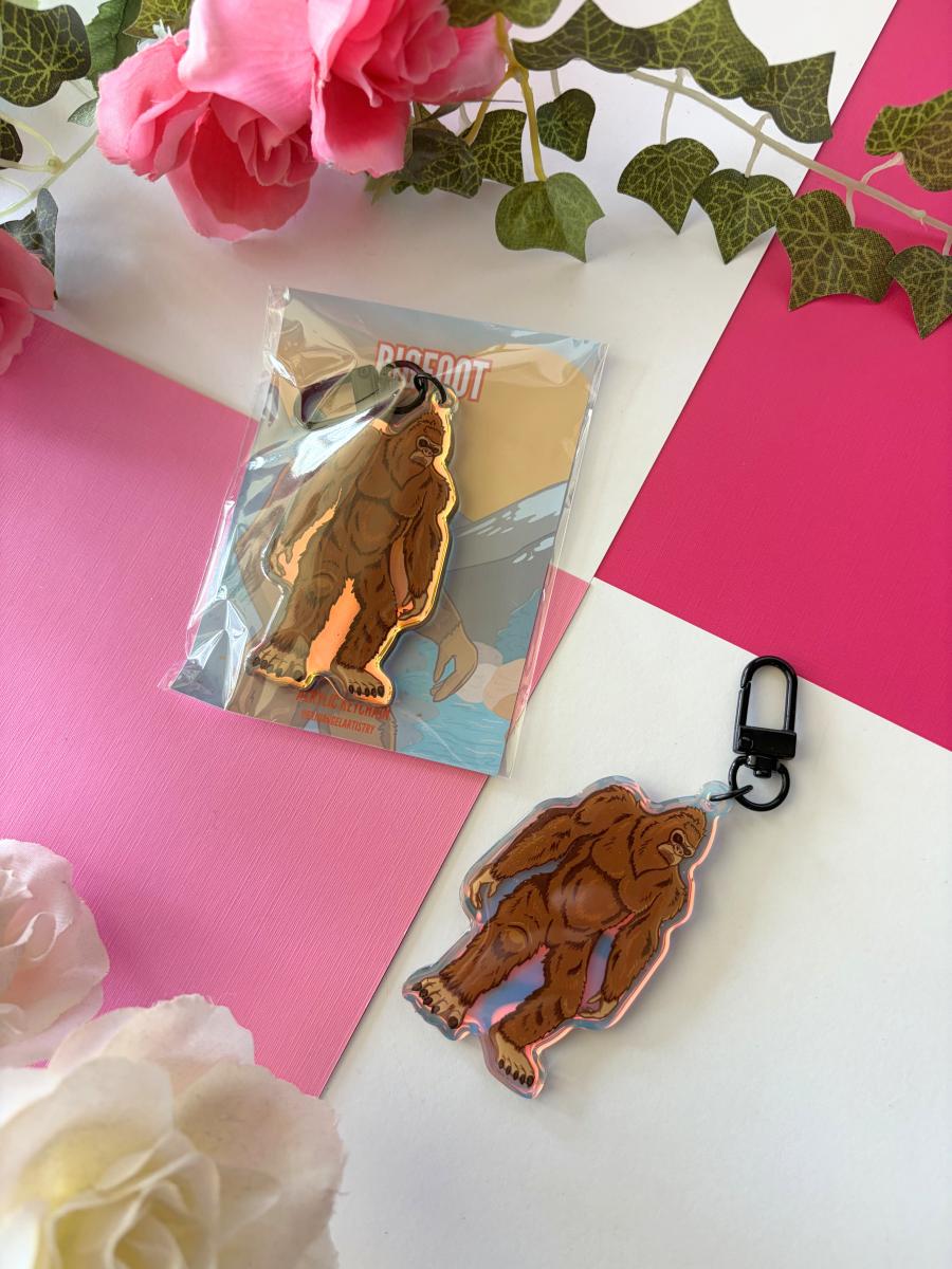 Bigfoot 3in Rainbow Acrylic Keychain picture