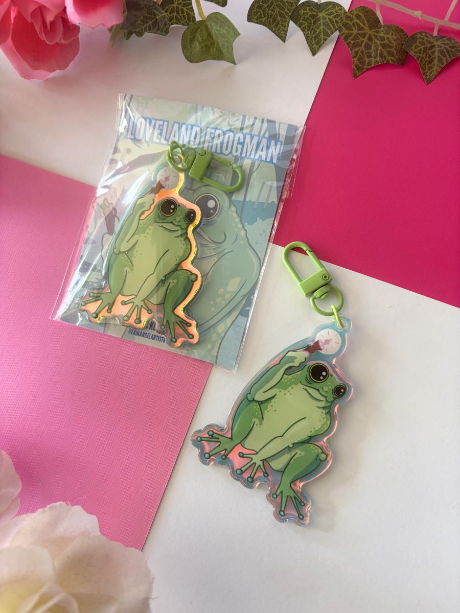Loveland Frogman 3in Rainbow Acrylic Keychain picture