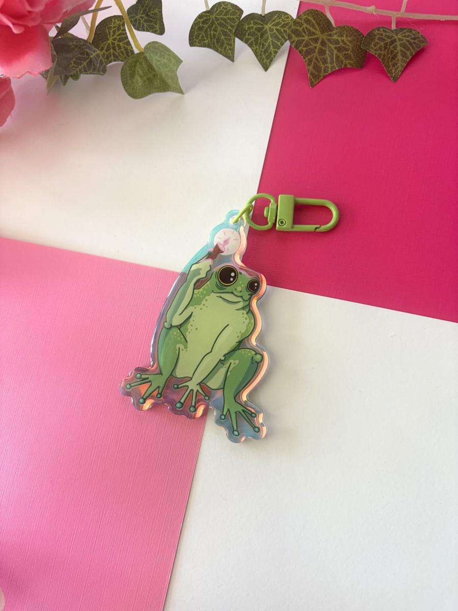 Loveland Frogman 3in Rainbow Acrylic Keychain picture
