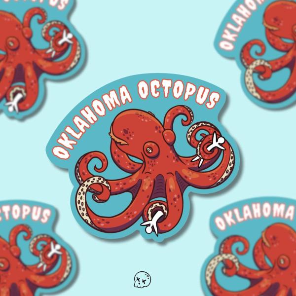Oklahoma Octopus Matte Sticker