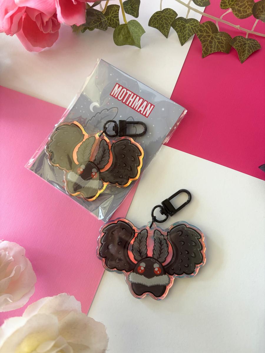 Mothman 3in Rainbow Acrylic Keychain picture