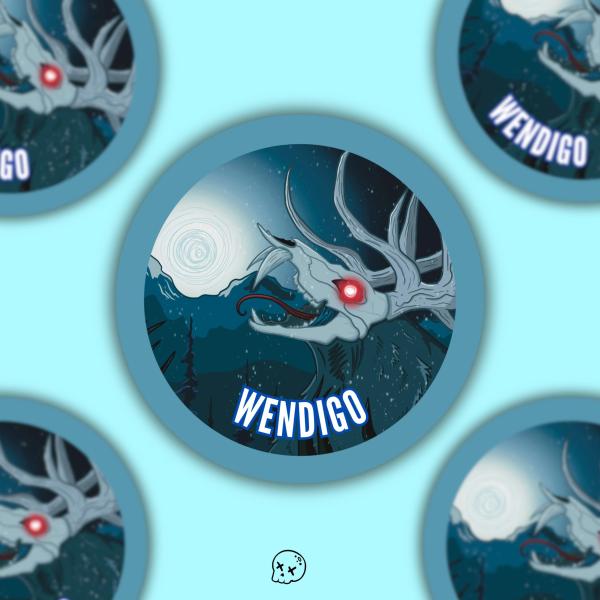 Wendigo Round Matte Sticker