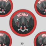 Mothman Round Matte Sticker