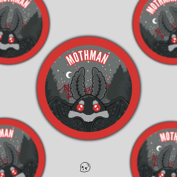 Mothman Round Matte Sticker