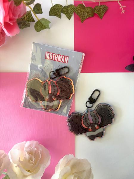 Mothman 3in Rainbow Acrylic Keychain