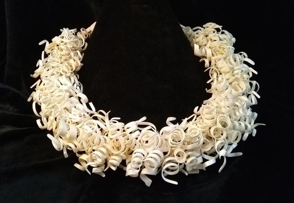 Recycled old ivory piano key necklace "Bird nest" picture