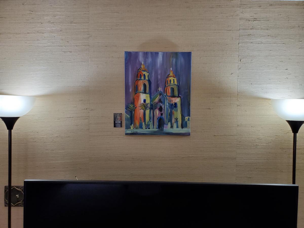 Original Painting, Acrylic on Canvas (16"x20"), "San Xavier Del Bac Mission, Arizona" picture