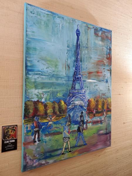 Original Painting, Acrylic on Canvas (18"x24"), "The Eiffel Tower" picture