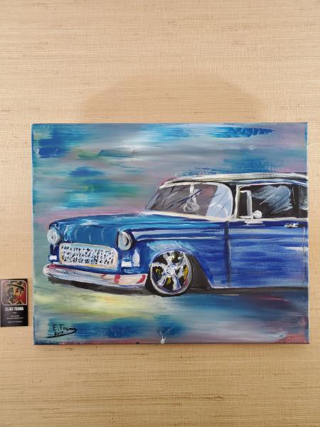 Original Painting, Acrylic on Canvas (16"x20"), "Chevy Bel Air 1955" picture