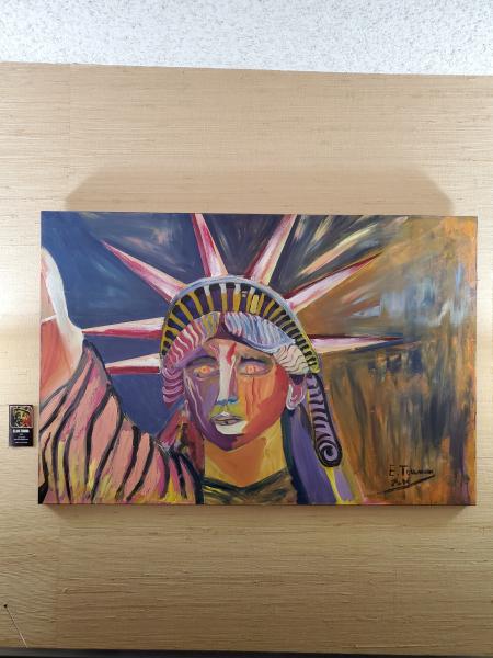 Original Painting, Acrylic on Canvas (36"x24"), "Statue of Liberty"