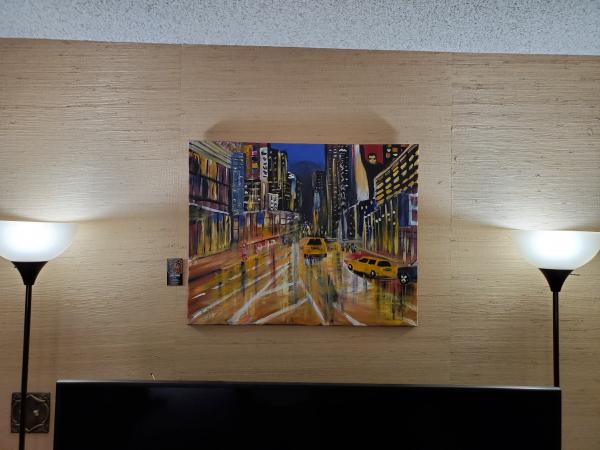 Original Painting, Acrylic on Canvas (24"x30"), "New York at Night" picture