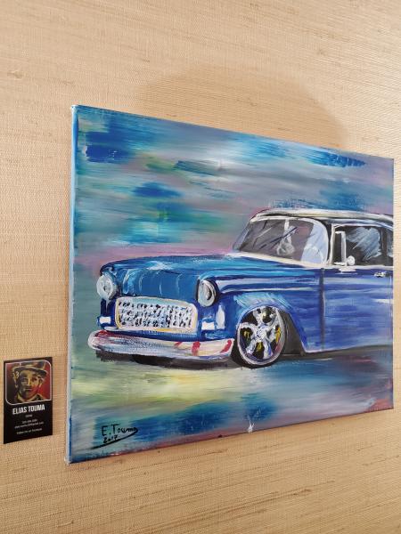 Original Painting, Acrylic on Canvas (16"x20"), "Chevy Bel Air 1955" picture