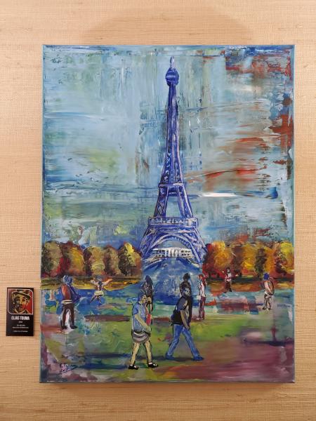 Original Painting, Acrylic on Canvas (18"x24"), "The Eiffel Tower" picture