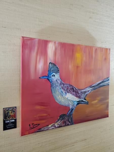 Original Painting, Acrylic on Canvas (16"x20"), "Roadrunner Bird" picture