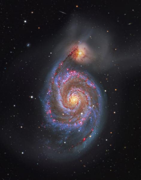 M51 Whirlpool Galaxy 16x24 Printed on Metal