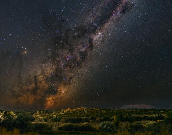 Milky Way over Ayers Rock Australia 16X24 Printed on Metal