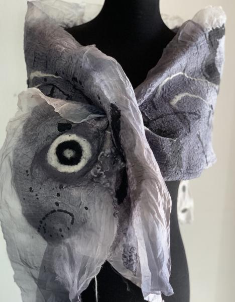 Gray Nuno felted scarf