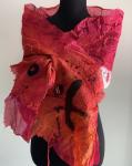 Red Nuno felted scarf