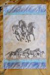 Wild Mustang Trio Jacquard Tea Towel / Wall Art