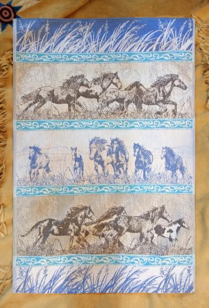 Wild Mustang Stampede Jacquard Tea Towel / Wall Art picture
