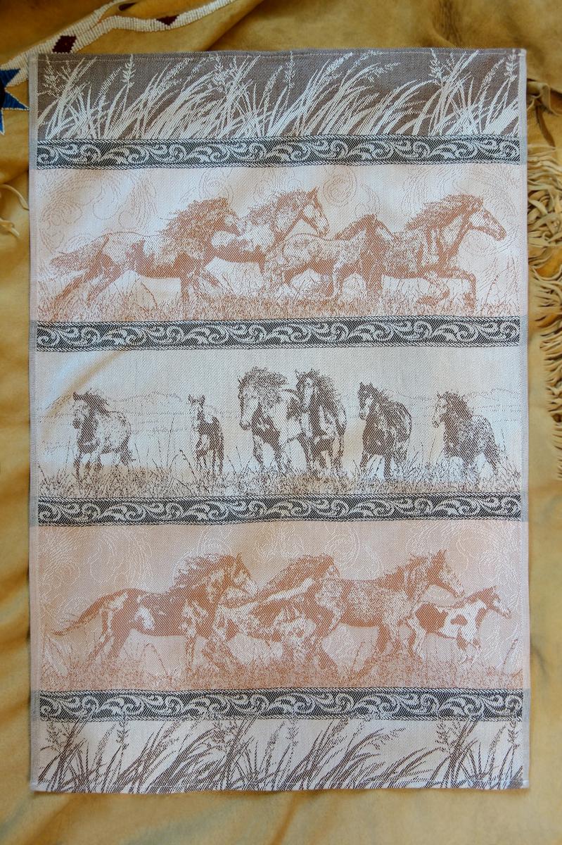Wild Mustang Stampede Jacquard Tea Towel / Wall Art picture