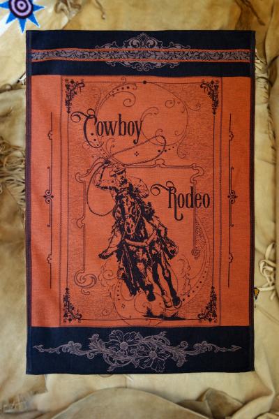 Cowboy Rodeo Jacquard Tea Towel picture