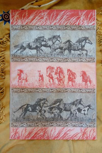 Wild Mustang Stampede Jacquard Tea Towel / Wall Art