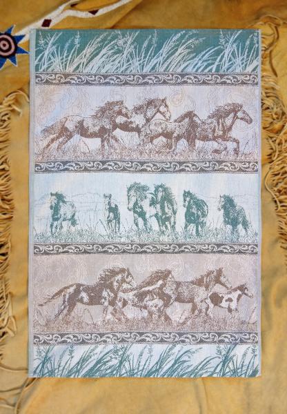 Wild Mustang Stampede Jacquard Tea Towel / Wall Art picture