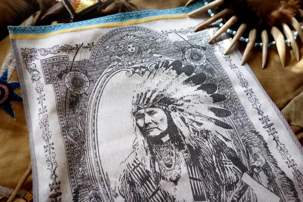 American Indian Chief Jacquard Tea Towel / Wall Art picture