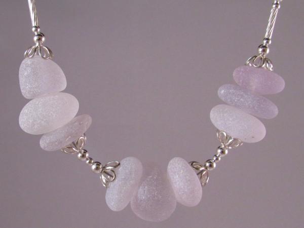 California Nine Piece Violet Center Drilled Seaglass with Sterling Silver Findings picture