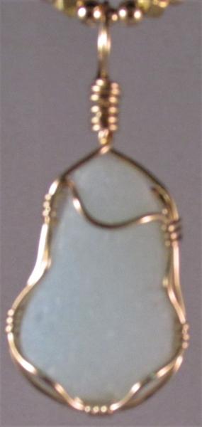English Opalescent Pendant Wrapped in Gold Fill