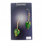 Enameled Leaf Earrings