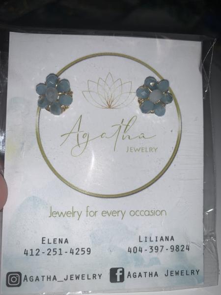 Ligt Blue Flower Earrings