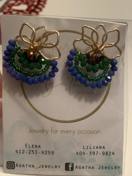 Multi-Colored Fan Earrings picture