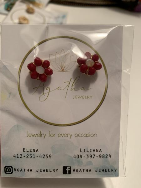 Red Flower Earrings picture