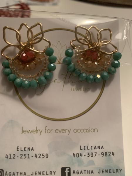 Multi-Colored Fan Earrings