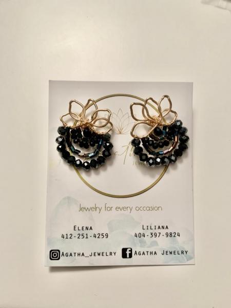 Black Fan Earrings